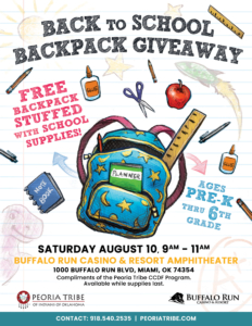 Backpack Giveaway @ Buffalo Run Casino Hotel & Resort Amphitheater